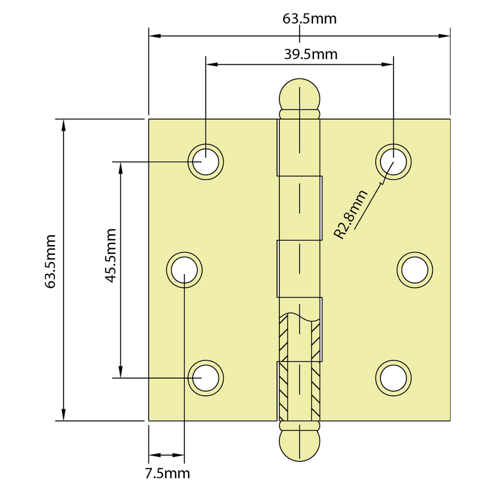 2½” x 2½” RESIDENTIAL HINGES