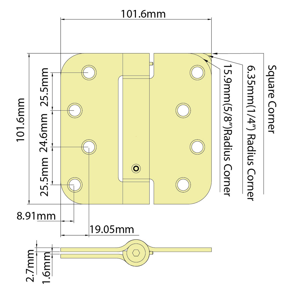 4” x 4” SPRING HINGES